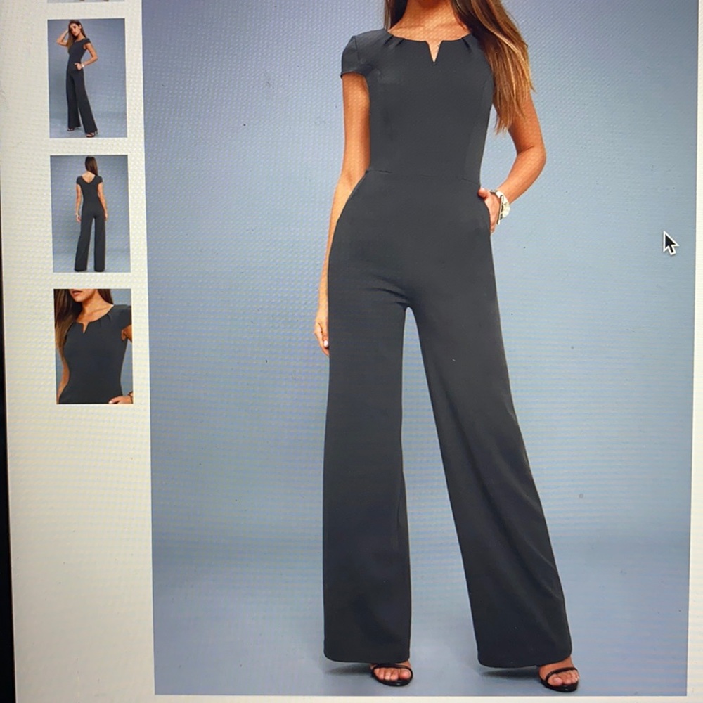 Goal-Getter Charcoal Grey Short Sleeve Jumpsuit